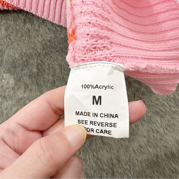 Kori America Pink Striped Knit Sweater Medium - Picture 8 of 10